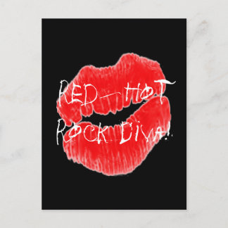 Carte Postale Red Hot Rock Diva Lips IV