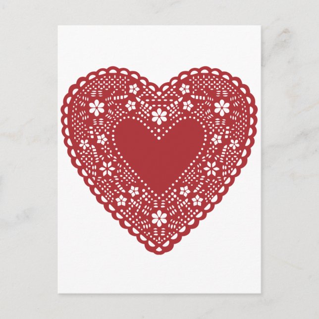 Carte Postale Red Lace Heart (Devant)