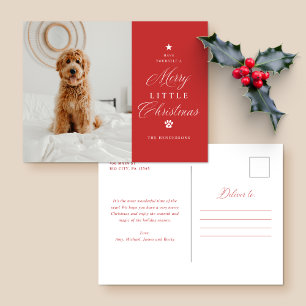 Carte postale Red Merry Little Christmas Pet Holid