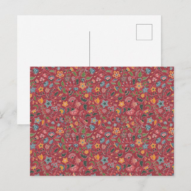 Carte postale Red Paisley (Devant / Derrière)