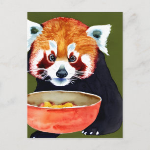 Carte postale Red Panda Eating