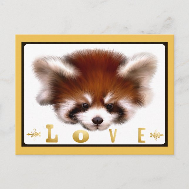 Carte Postale Red Panda Love (Devant)