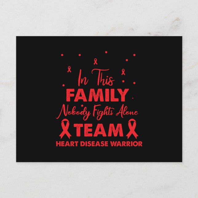 Carte Postale Red Ribbon Team Heart Disease Warrior (Devant)