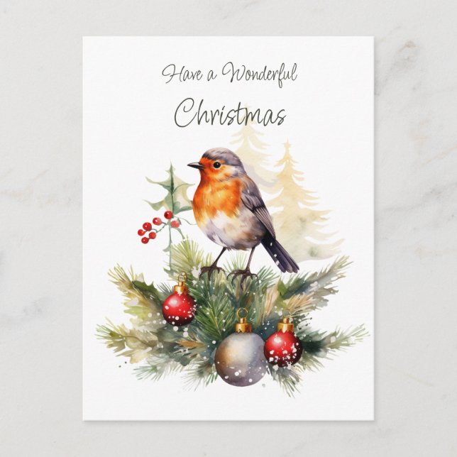 Carte Postale Red Robin Christmas Postcard (Devant)