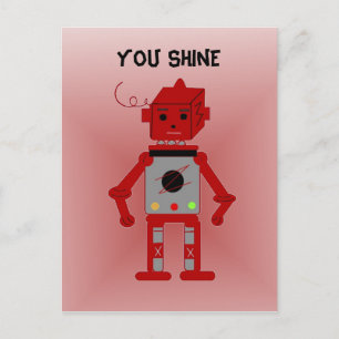 Carte Postale Red Robot - Vous Brillez