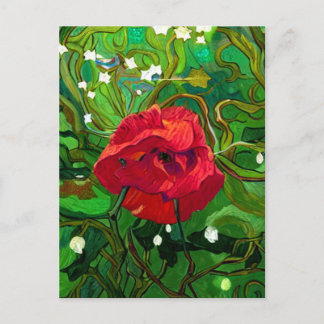 CARTE POSTALE RED ROSE ART