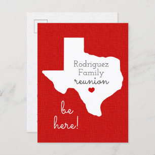Carte postale Red State of Texas Family Reunion