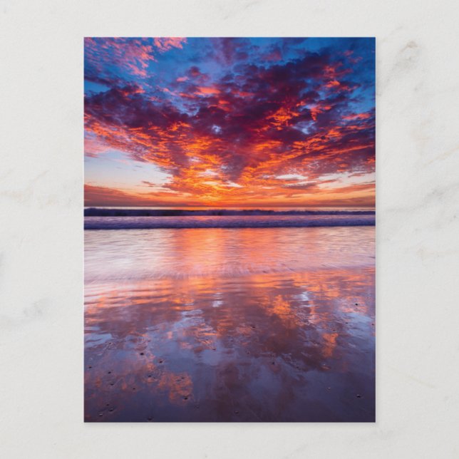 Carte Postale Red sunset over the sea, Californie (Devant)