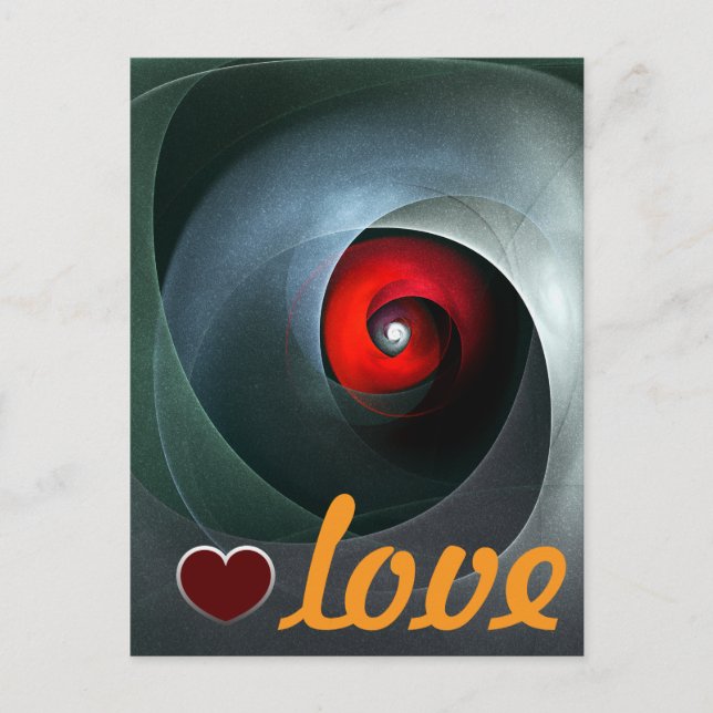 Carte Postale Red Swirl Artistique moderne Art Abstrait Motif #1 (Devant)