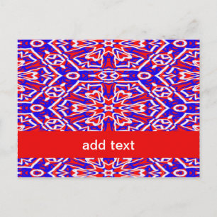 Carte Postale Red, White and Blue Geometrics