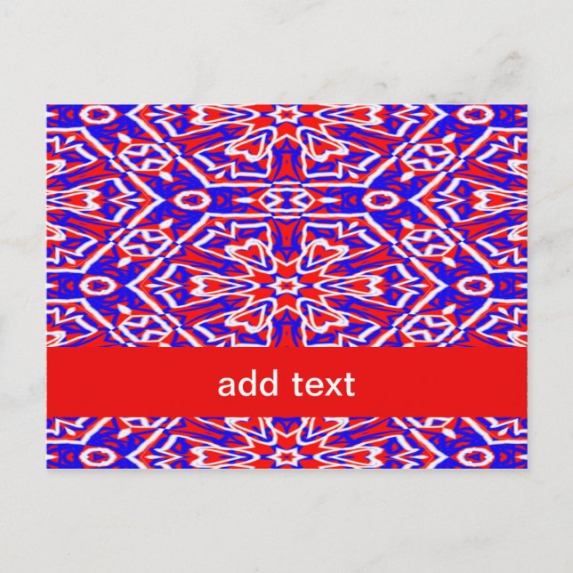 Carte Postale Red, White and Blue Geometrics (Devant)