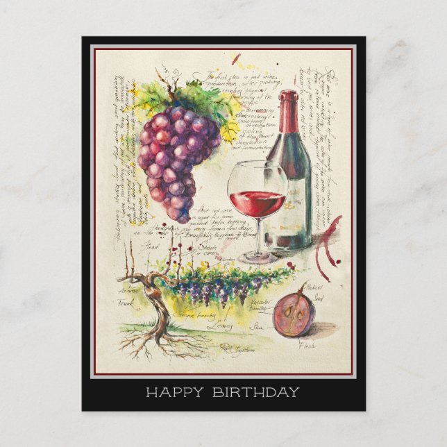 Carte postale Red Wine (Devant)