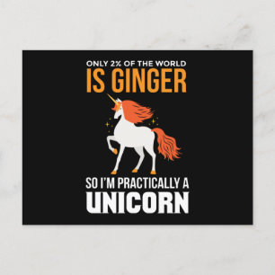 Carte Postale Redhead Seulement 2% De Mc1r Unicorn
