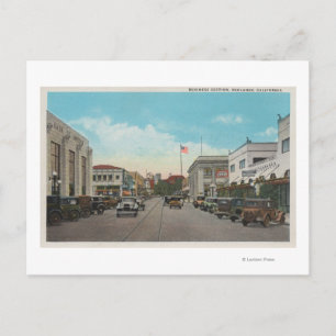Carte Postale Redlands, CA - Business District Town Centre Vie