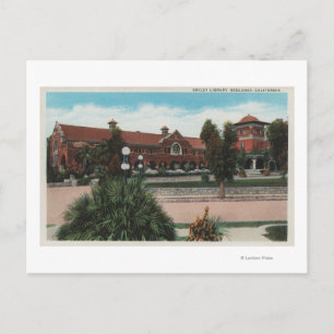 Carte Postale Redlands, CA - Vue de la bibliothèque Smiley