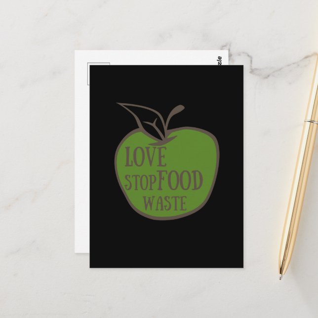 Carte Postale Réduire le recyclage des déchets alimentaires écol (Devant/Arrière en situation)