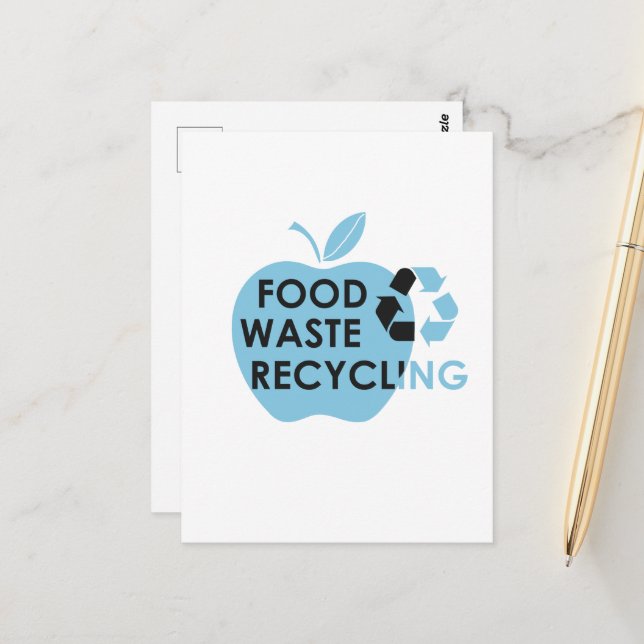 Carte Postale Réduire le recyclage des déchets alimentaires écol (Devant/Arrière en situation)