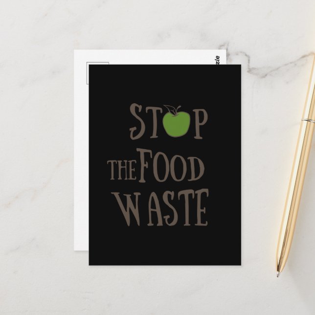 Carte Postale Réduire le recyclage des déchets alimentaires écol (Devant/Arrière en situation)