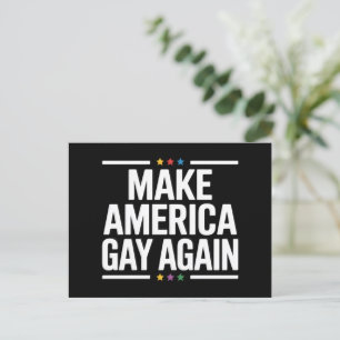 Carte Postale Refaire l'Amérique Gay Again Drôle Mois de la Fier