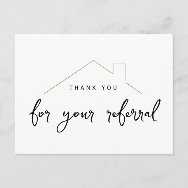Carte Postale Référencement immobilier Marketing House Merci (Devant)