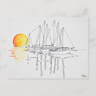 Carte Postale Reflet de voilier   Concarneau, Bretagne