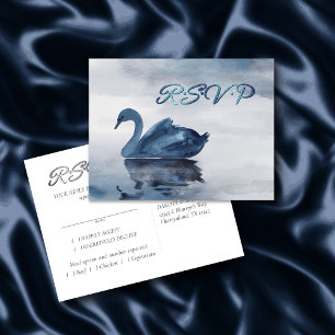Carte Postale Reflets brumeux   Entrée RSVP Cygne Bleu Poussiére