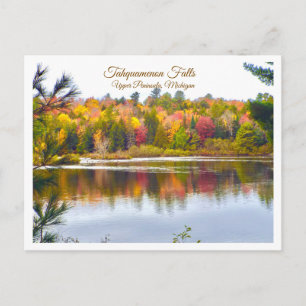 CARTE POSTALE REFLETS D'AUTOMNE AUX CHUTES TAHQUAMENON, MICHIGAN
