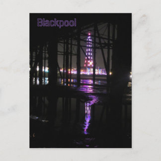 Carte Postale Réflexion dans l'eau de la tour Blackpool,
