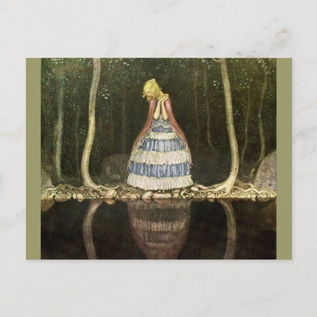 Carte Postale Réflexion de la princesse dans la piscine (Devant)