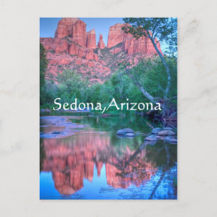 Carte Postale Réflexions de Cathedral rock Sedona, Arizona