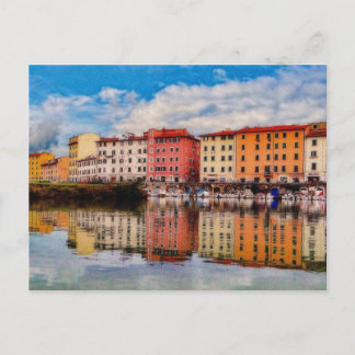 Carte Postale Réflexions sur le port (peint)