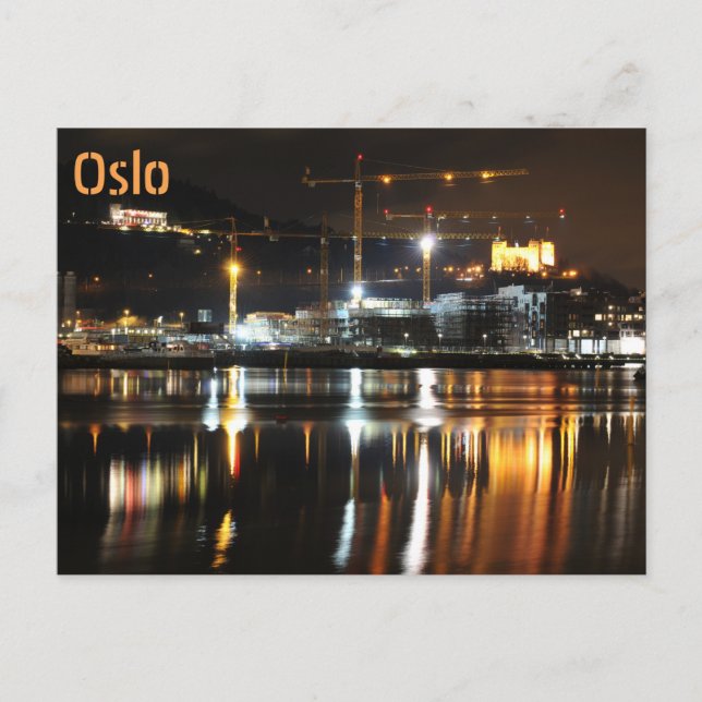 Carte Postale Réflexions sur l'eau à Oslo, Norvège (Devant)