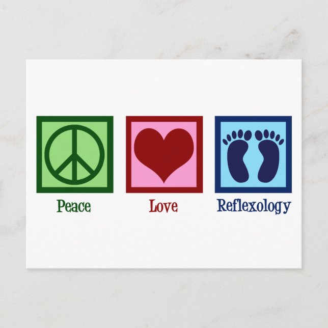 Carte Postale Réflexologie de l'amour de la paix (Devant)