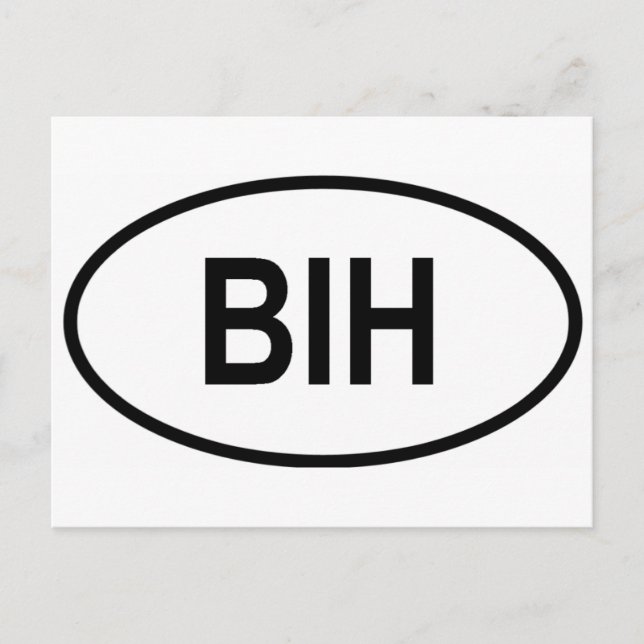 Carte Postale Reg. véhicule intérieur de Bosnie-Herzégovine Code (Devant)