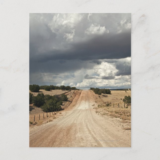 Carte Postale Regard en bas d'une route de campagne de saleté (Devant)