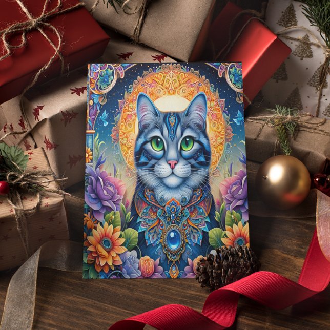 Carte Postale Regard Félin : Le Chat aux Yeux d'Émeraude (Créateur téléchargé)