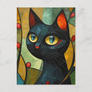 Carte Postale Regard géométrique : Le chat cubain