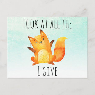 Carte Postale Regarde Tous Les Renards Que Je Donne   Aquarelle 