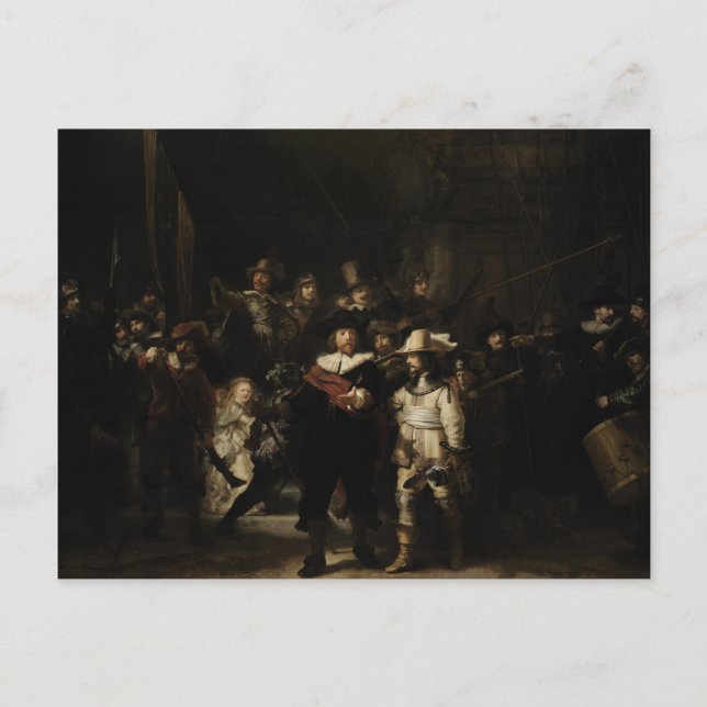 Carte Postale Regarder la nuit par Rembrandt van Rijn (Devant)