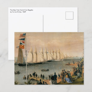Carte Postale Régate maritime vintage du New York Yacht Club