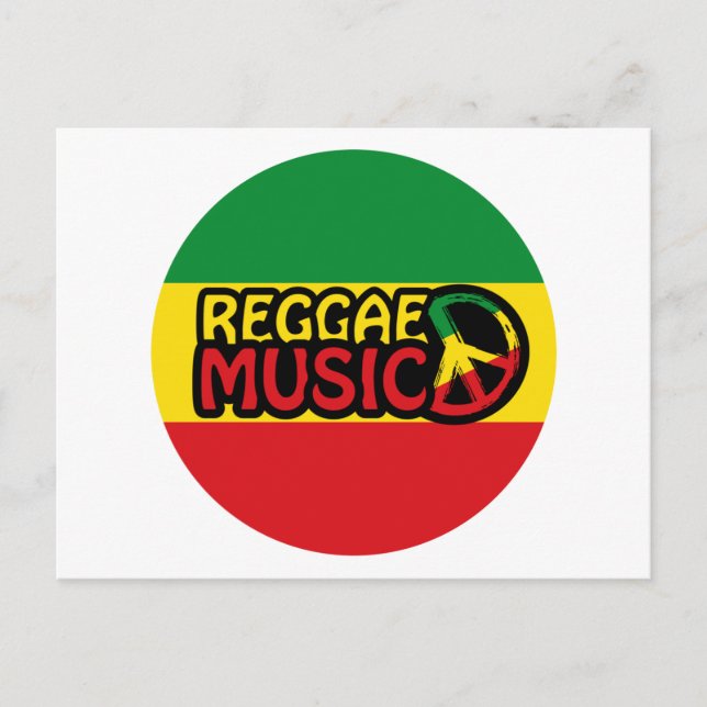 Carte Postale Reggae Musique, reggae art avec symbole de paix (Devant)