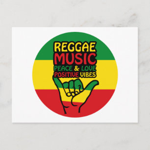 Carte Postale Reggae Shaka Main avec des citations positives
