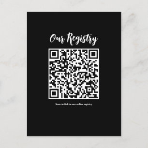 Carte Postale Registre de Mariage numérisable de code QR minimal