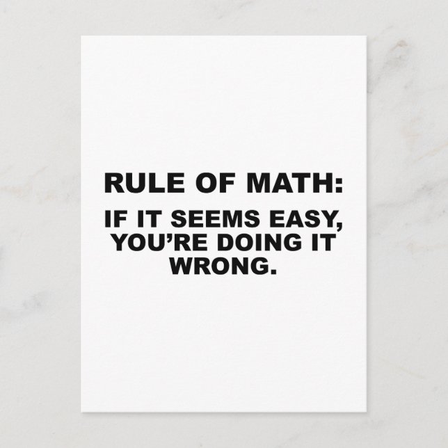 Carte Postale Règle Des Maths (Devant)