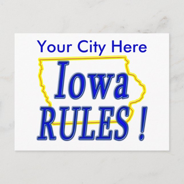 Carte Postale Règles de l'Iowa ! (Devant)