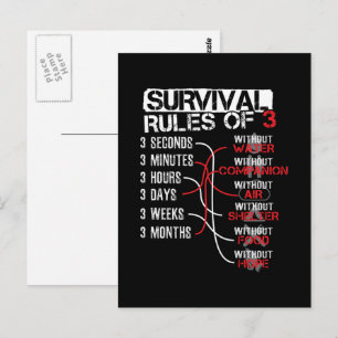 Carte Postale Règles de survie de Trois - Quiz sur la nature sau