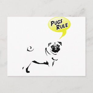 Carte Postale Règles du Pug