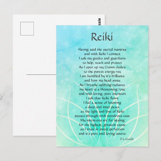 Carte Postale Reiki Connection Poem Art (Devant / Derrière)