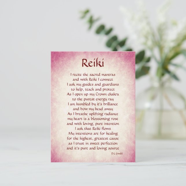 Carte Postale Reiki Connection poème art (Debout devant)