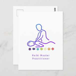 Carte Postale Reiki Master Praticien Plan Blanc